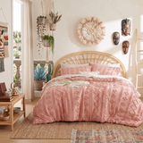 The Deluxe Boho Tufted Comforter Set - Pink
