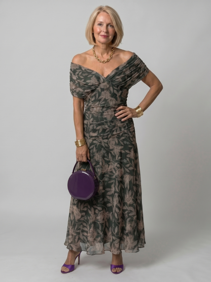 Stella & Grace™ | Off Shoulder Flow Midi Dress