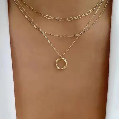 Retro Gold Layered Necklace