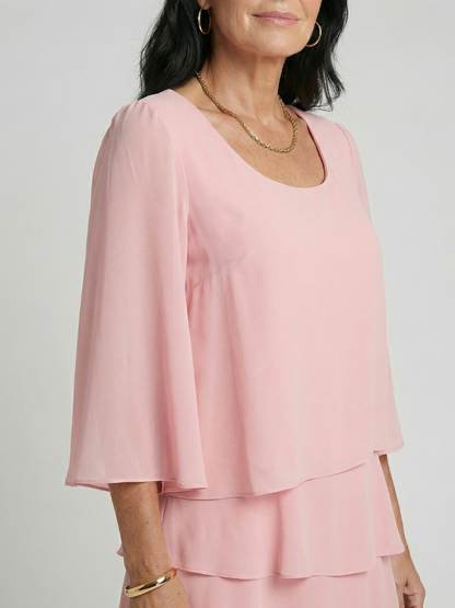 Della | Layered Flare Sleeve Knee Length Dress