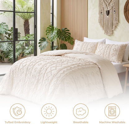 The Deluxe Boho Tufted Comforter Set - Pink