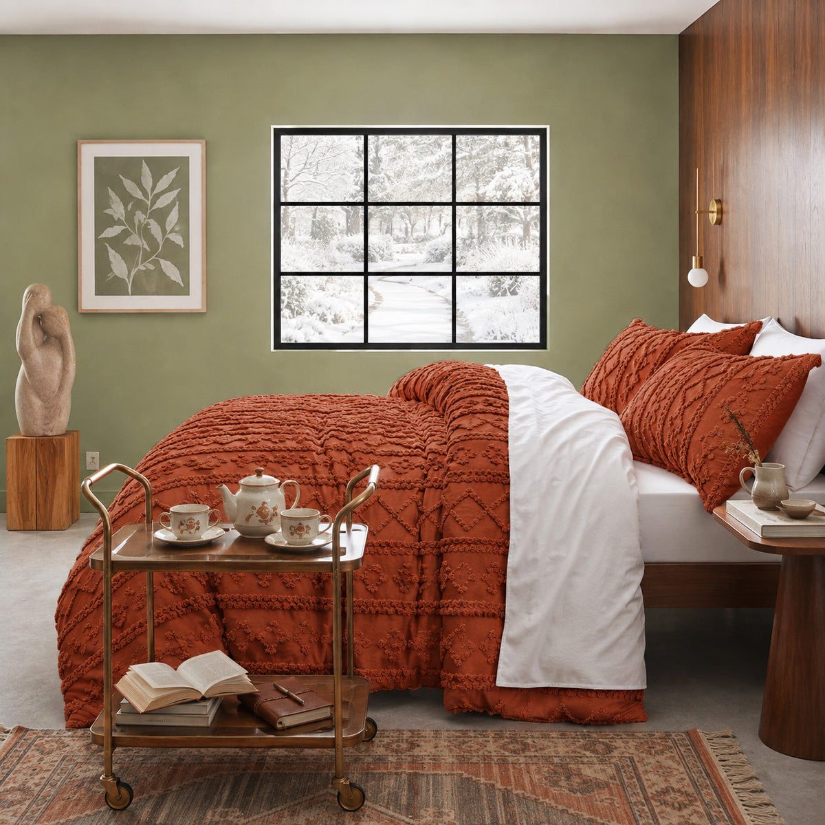 The Deluxe Boho Tufted Comforter Set - Caramel