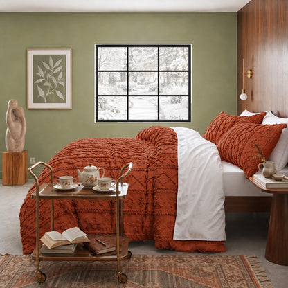 The Deluxe Boho Tufted Comforter Set - Caramel