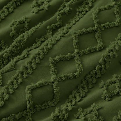 The Deluxe Boho Tufted Comforter Set - Moody Olive