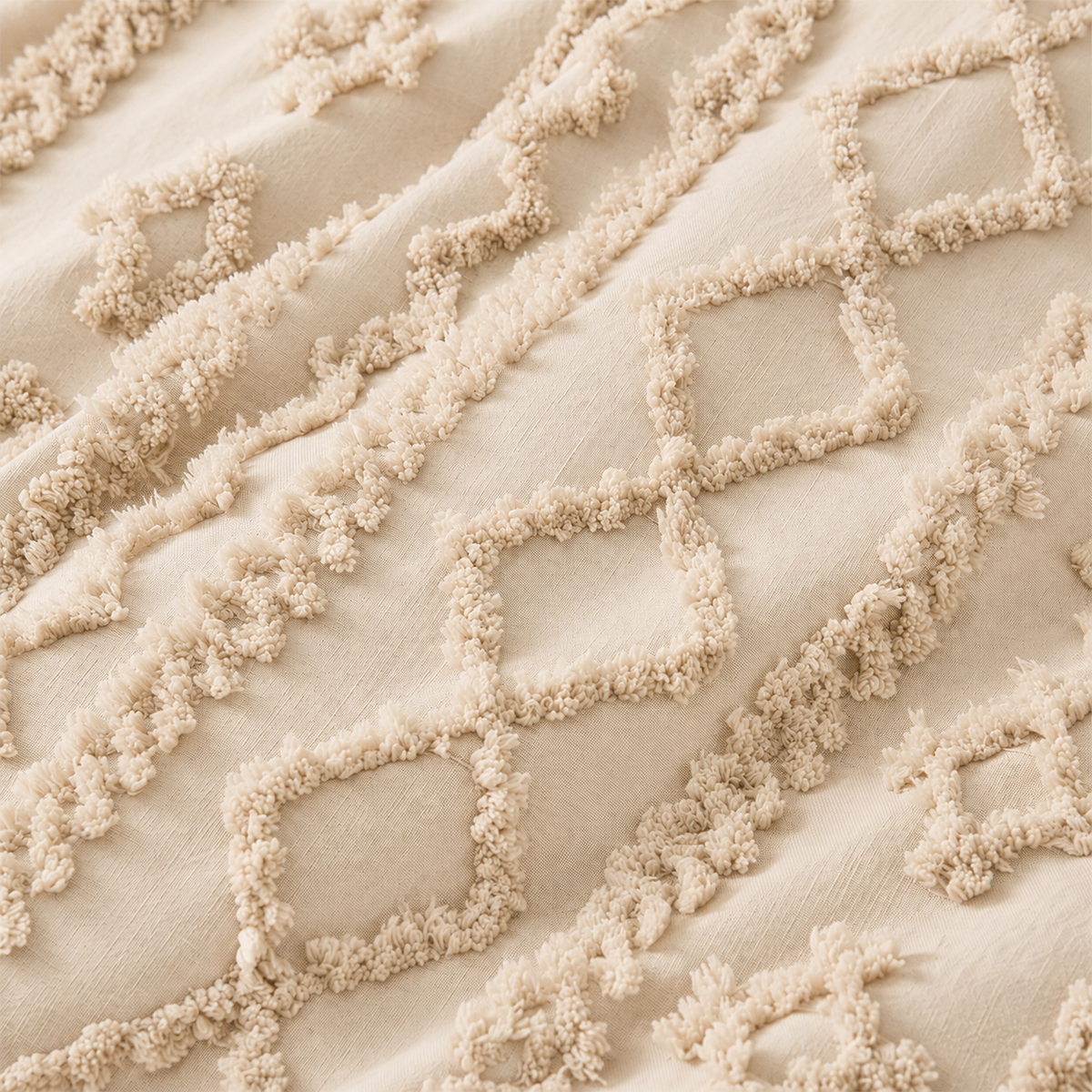 The Deluxe Boho Tufted Comforter Set - Khaki