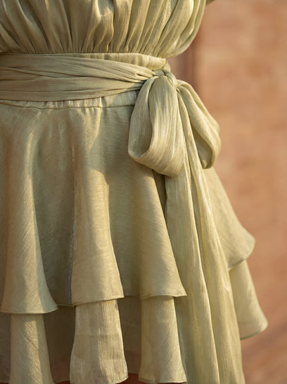 Vestido Corto Volantes
