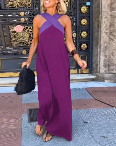 DELPHINE | CROSSOVER HALTER DRESS