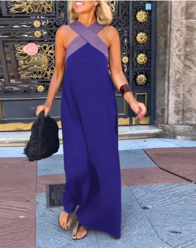 DELPHINE | CROSSOVER HALTER DRESS