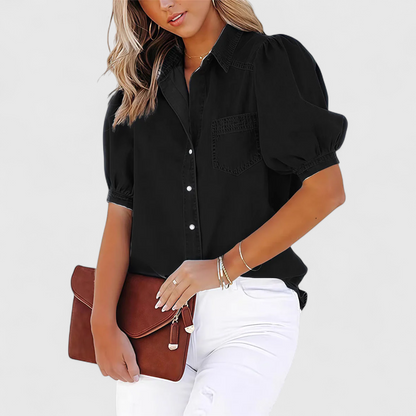 Regina - Relaxing Blouse with Puff Sleeves