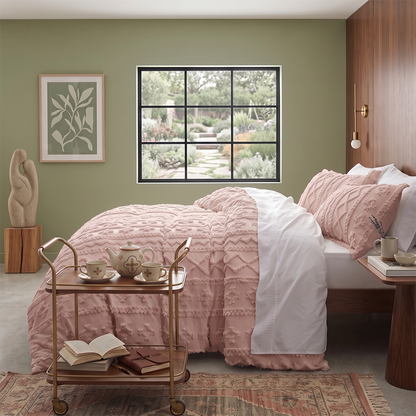 The Deluxe Boho Tufted Comforter Set - Pink