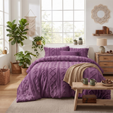 The Deluxe Boho Tufted Comforter Set - Purple
