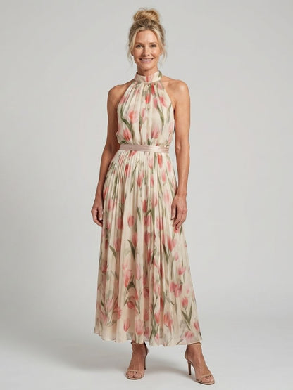 Stella & Grace™ | Halter Neck Floral Midi Dress
