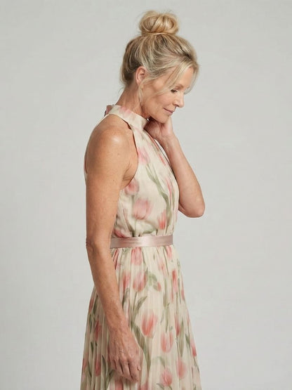 Stella & Grace™ | Halter Neck Floral Midi Dress