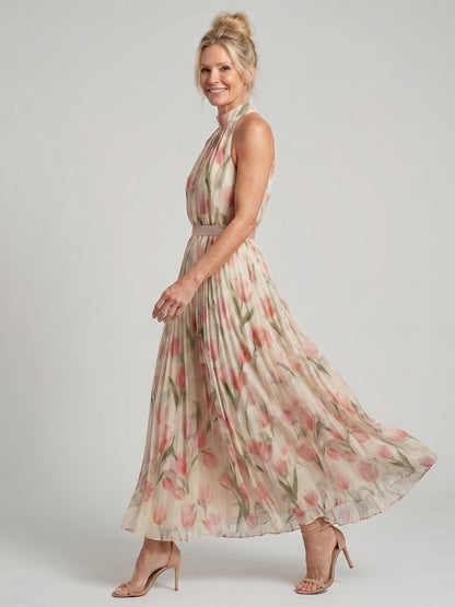 Stella & Grace™ | Halter Neck Floral Midi Dress