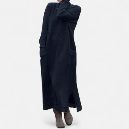 Mara Knitted Maxi Dress – Cozy Long Sleeve Oversized Winter Dress