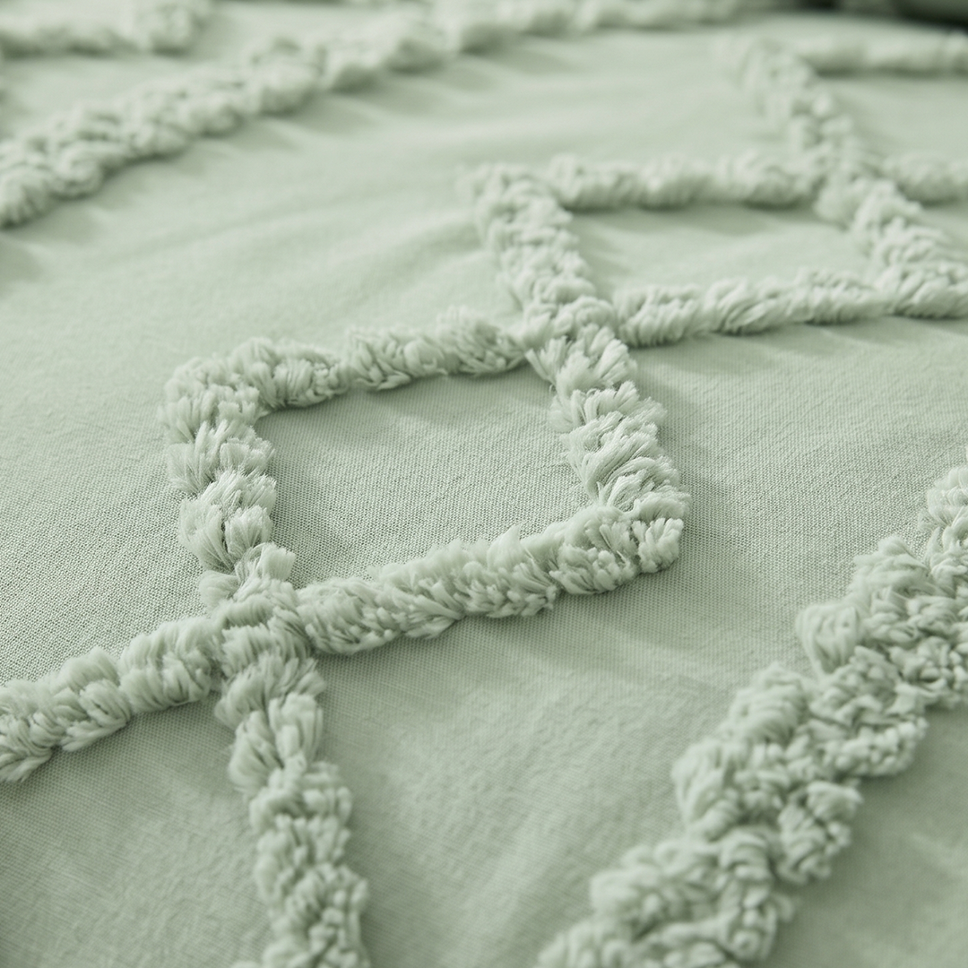 The Deluxe Boho Tufted Comforter Set - Sage Green