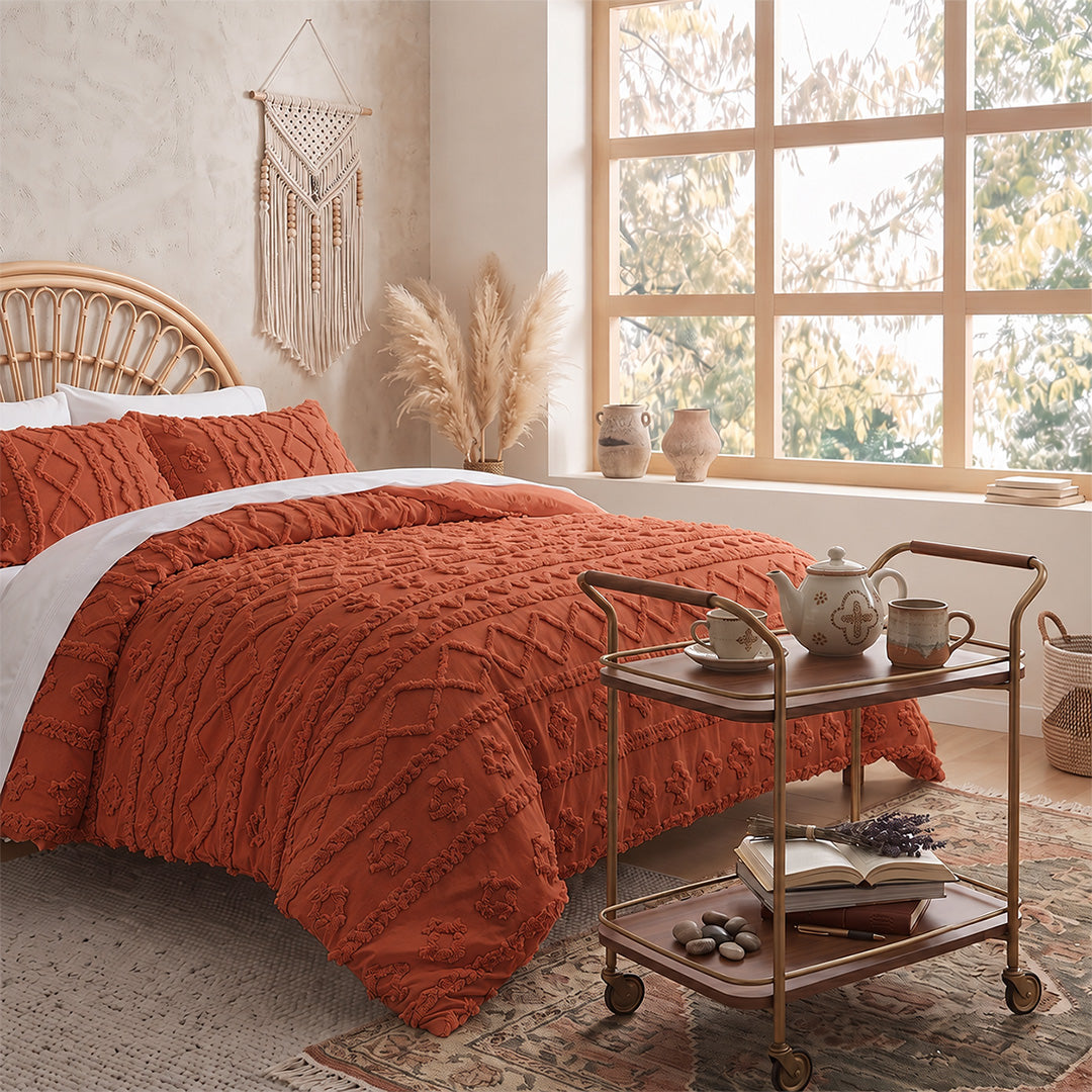 The Deluxe Boho Tufted Comforter Set - Caramel