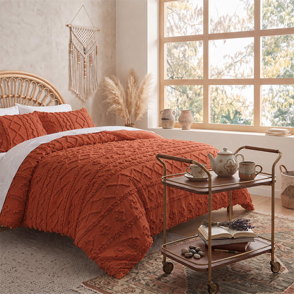 The Deluxe Boho Tufted Comforter Set - Caramel