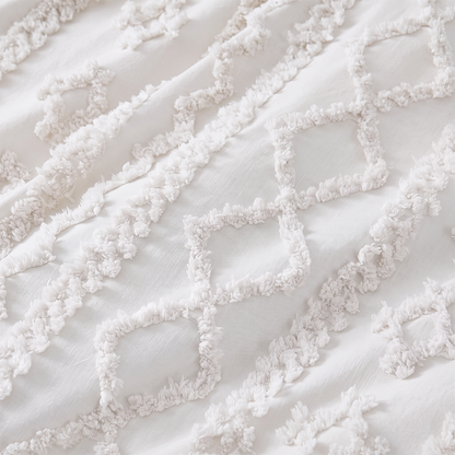 The Deluxe Boho Tufted Comforter Set - White