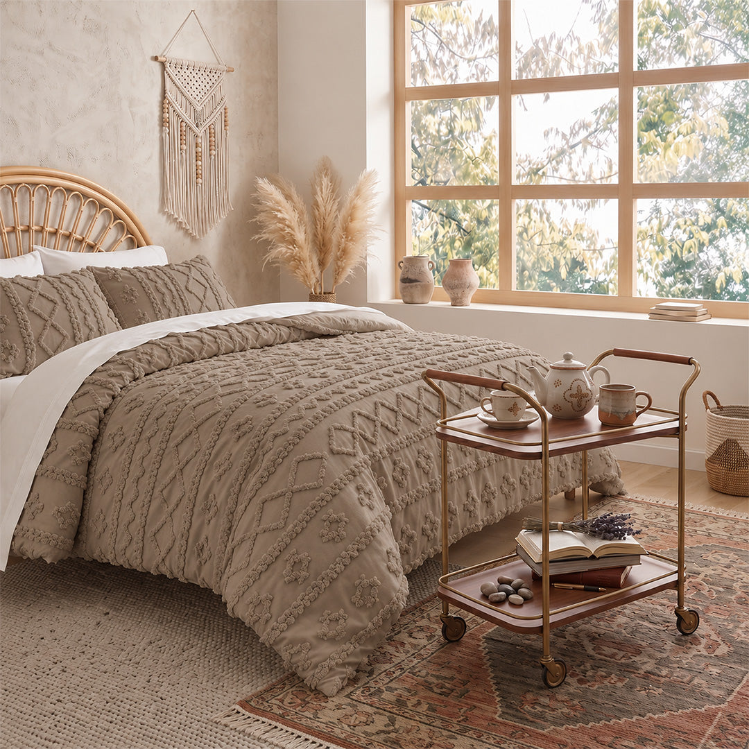 The Deluxe Boho Tufted Comforter Set - Brown