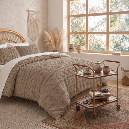 The Deluxe Boho Tufted Comforter Set - Brown